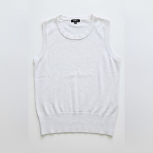 Premise White Sleeveless Knit Top Size L Minimalist Workwear Basic.